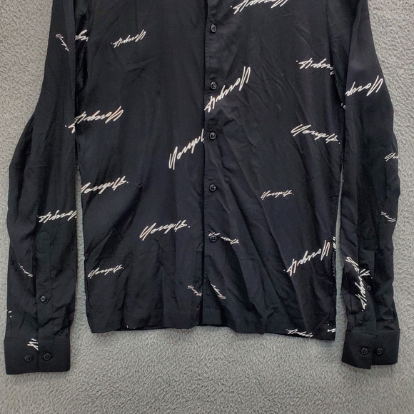 YoungLA Scarface Viscose Button Up Shirt Mens Size Small Black Model 804 - Picture 4 of 9